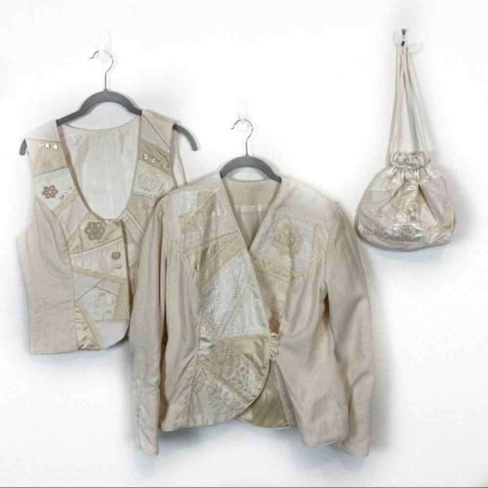 Fairycore Angelcore Waistcoat Jacket Purse Handmade Three Piece Vintage Set